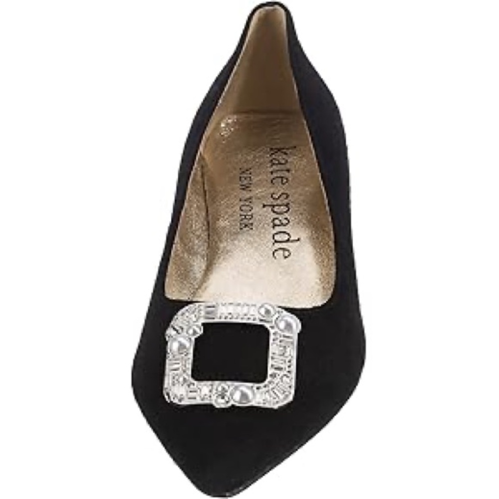 New Kate Spade New York Buckle Up Black Size 6.5 M Suede - Picture 2 of 8